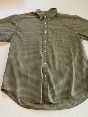 Cherokee Olive Green Check Button-Down Shirt